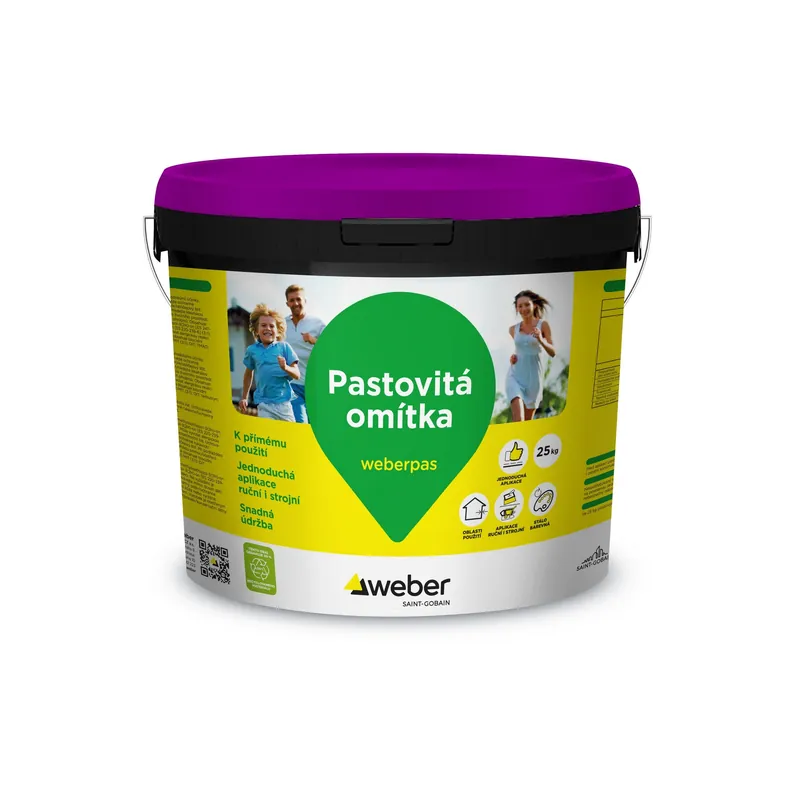 Omítka pastovitá weberpas aquaBalance zrnitá 1,5 mm CE8A 25 kg