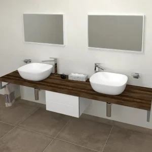 Sapho AVICE deska pod umyvadlo 230x50cm, tl.5cm, dub tmavý AV2311